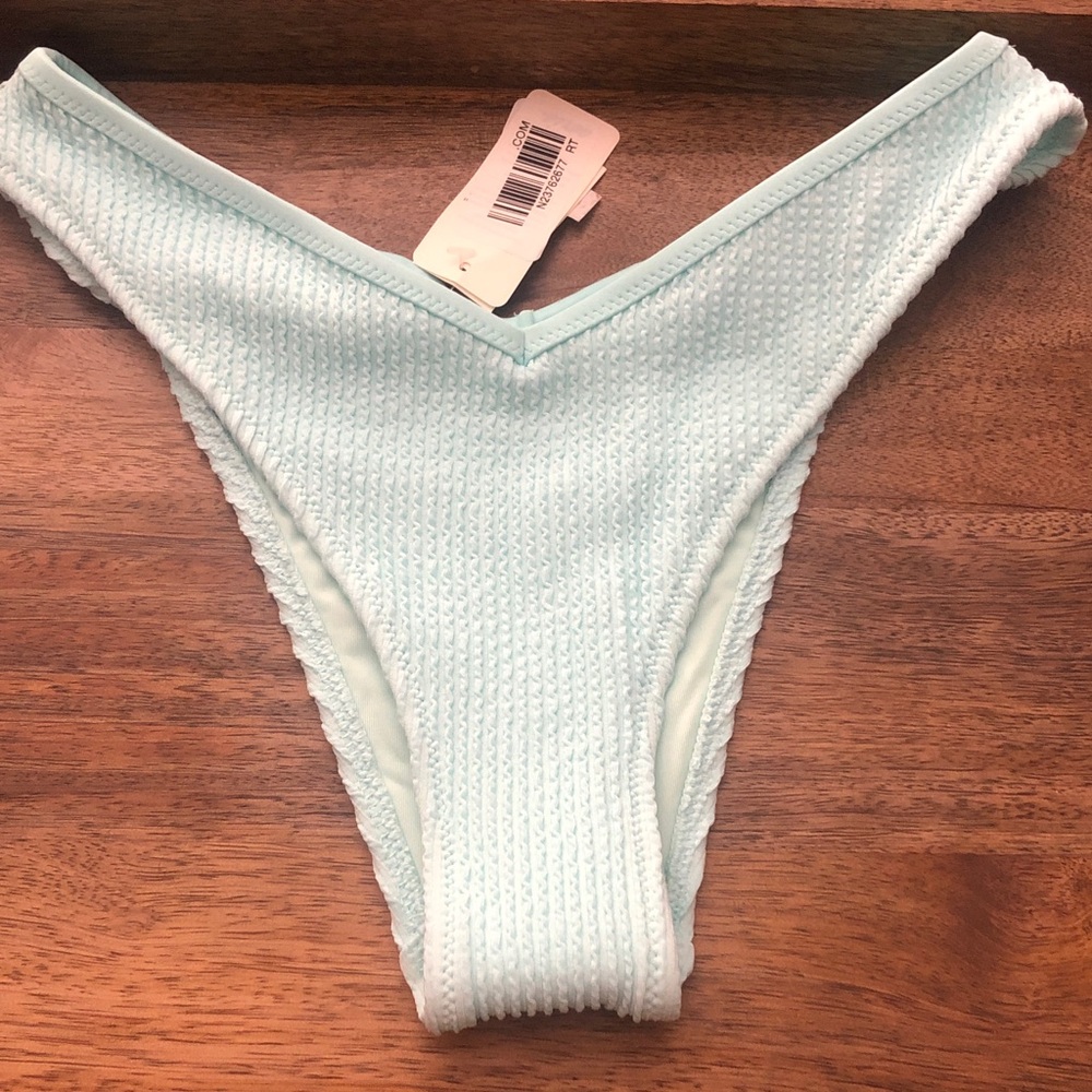 Light pastel green Textured Bikini Bottom